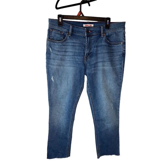 Johnny Was Women's Boyfriend Jeans Size 29 Blue Mid Rise Relaxed Fit